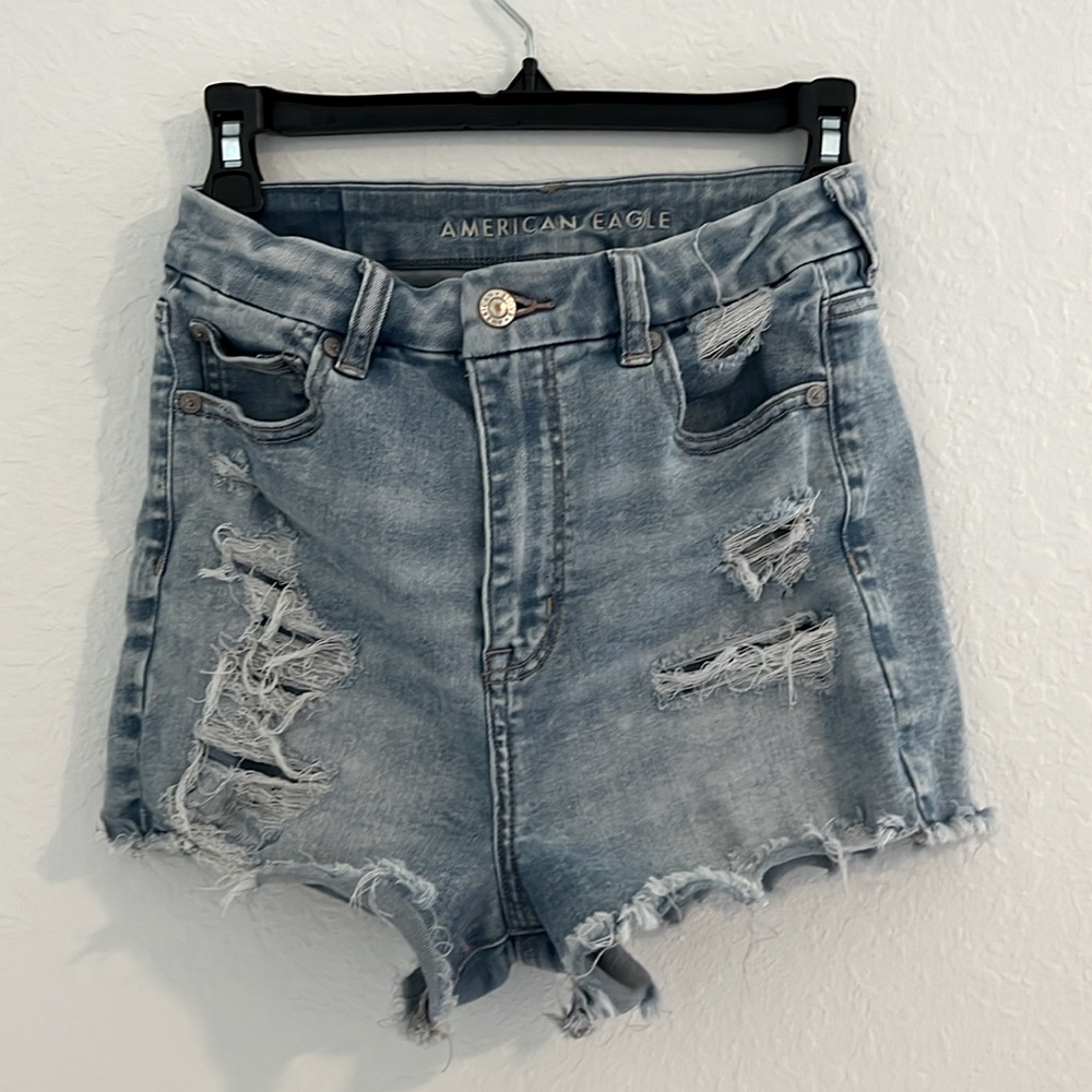 American Eagle Curvy Hi-Rise Shortie Jean Shorts NE(X)T LEVEL STRETCH